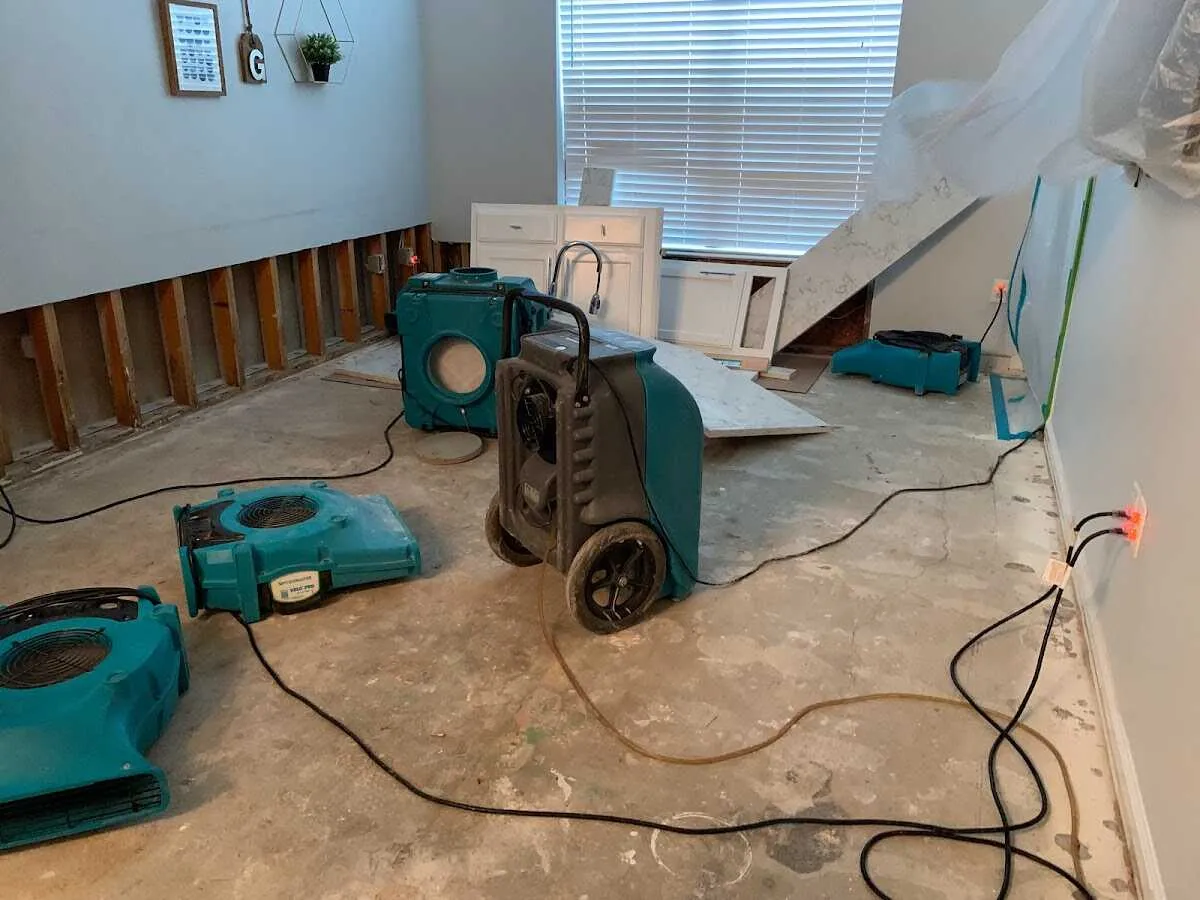 Dehumidifier in flood-cut room for Water Extraction & Removal in Van Buren
